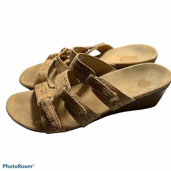 Vionic Radia Gold Cork Wedge Comfort Sandals Women's Size 7 - Picture 6 of 12